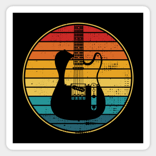 Retro Vintage Circle Sunset T-Style Electric Guitar Sticker